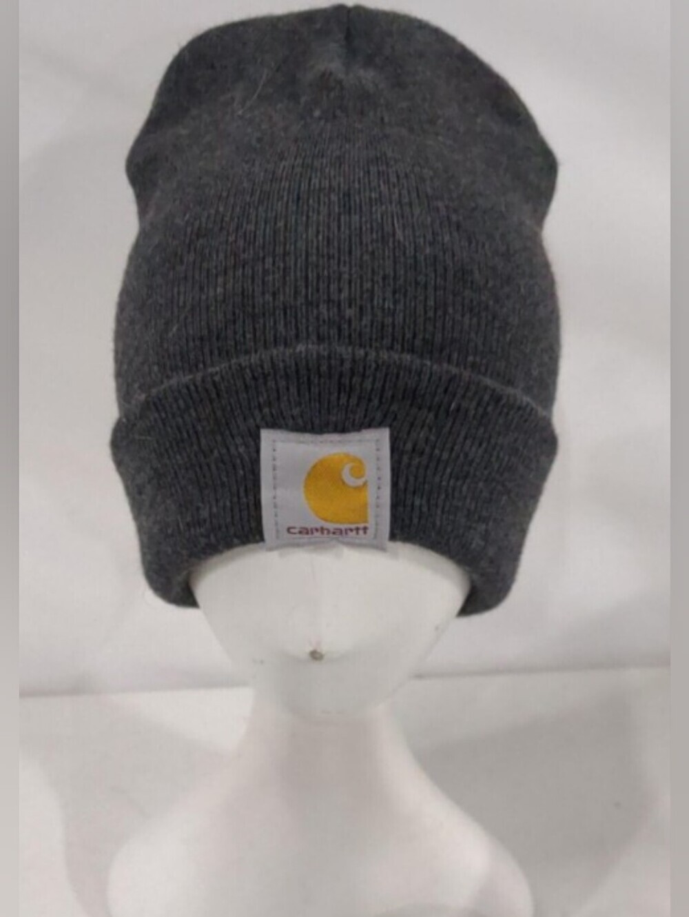 Carhartt® A18 Ribbed Knit Beanie, Unisex Poodle Beanie, Charcoal Heather - Picture 2 of 4